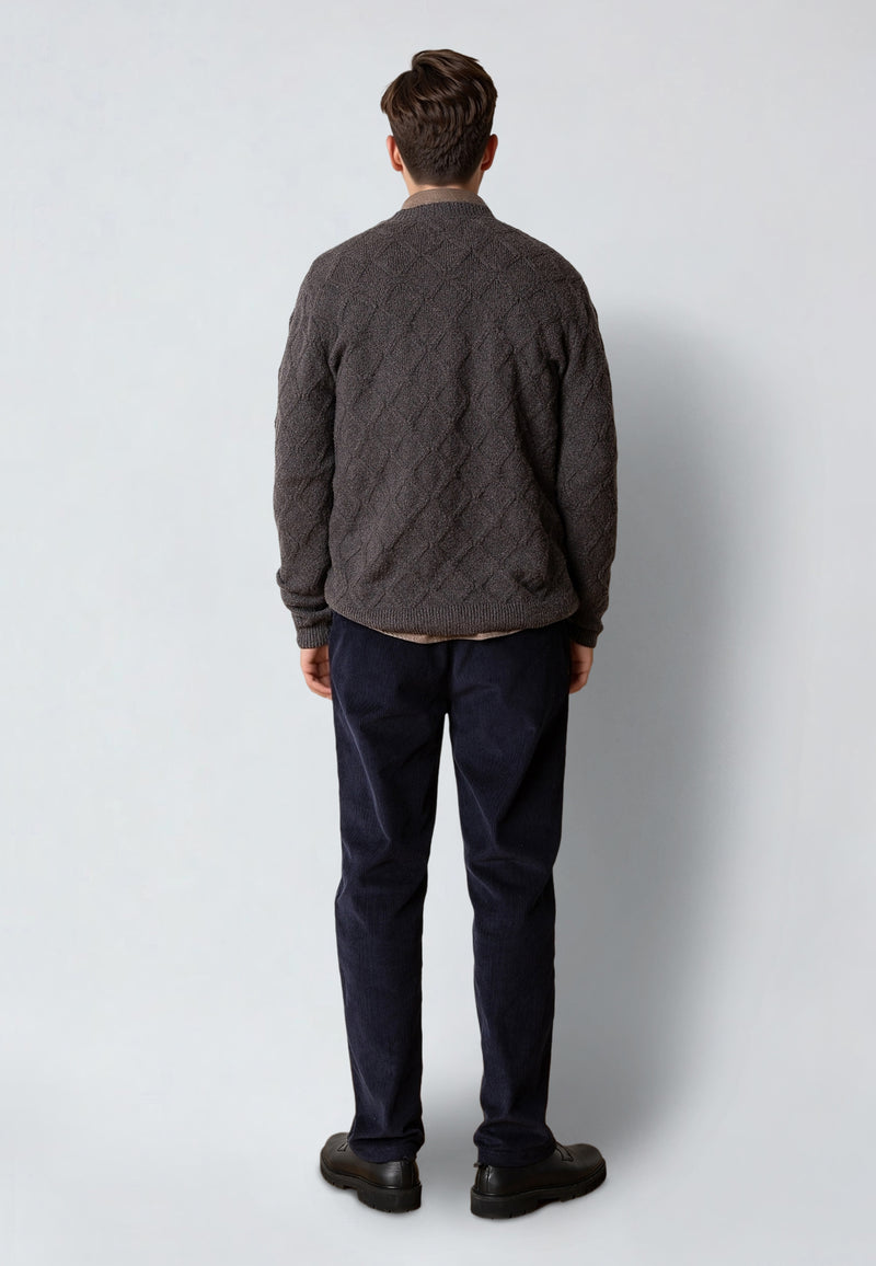 Clean Cut Copenhagen AVERY CABLE KNITTED SWEATER Strik Taube brown melange