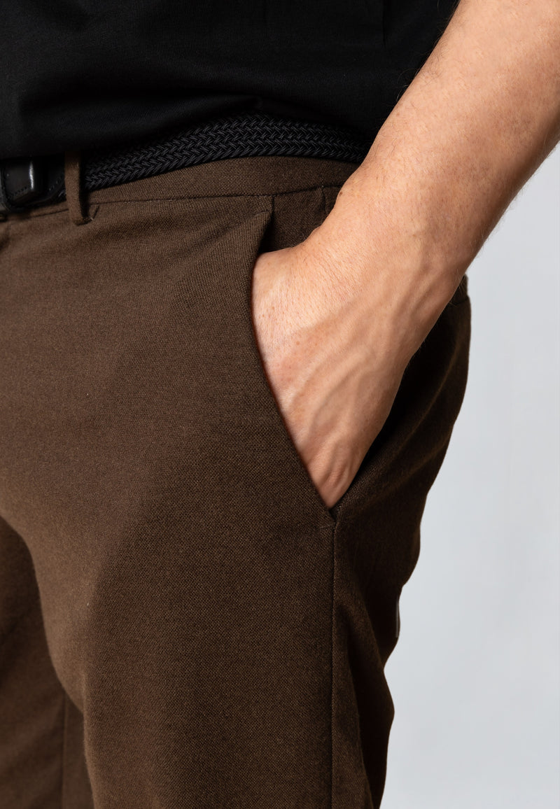 Clean Cut Copenhagen BARCELONA FLANNEL PANT Bukser Brun Melange