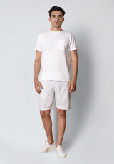 Clean Cut Copenhagen BARCELONA LINEN STRIPED SHORTS Shorts White/Shitake