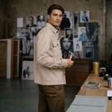 Clean Cut Copenhagen BARRON OVERSHIRT Overshirts Beige Melange