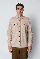 Clean Cut Copenhagen BARRON OVERSHIRT Overshirts Beige Melange