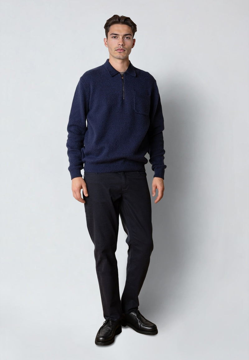 Clean Cut Copenhagen BRYAN KNITTED POLO Strik Navy