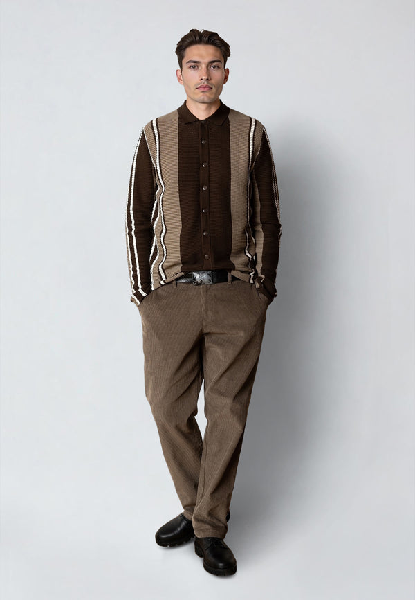 Clean Cut Copenhagen BUCKLEY KNITTED CARDIGAN Strik Dark Brown