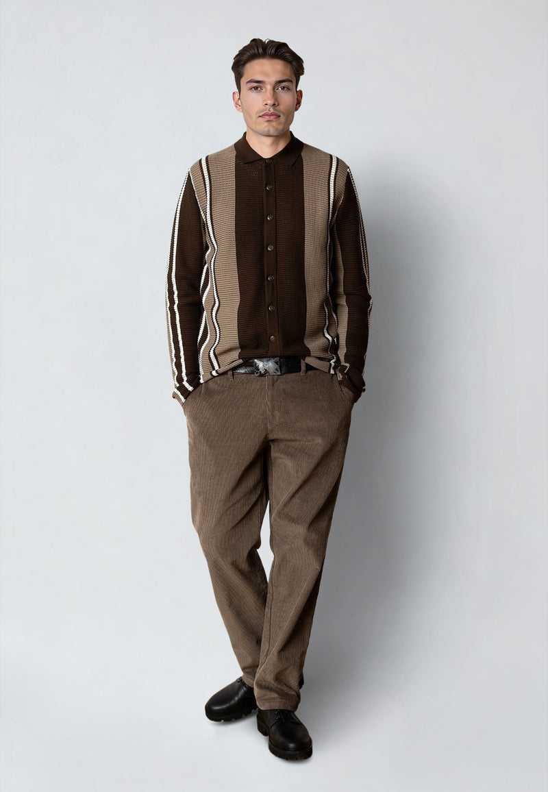 Clean Cut Copenhagen BUCKLEY KNITTED CARDIGAN Strik Dark Brown
