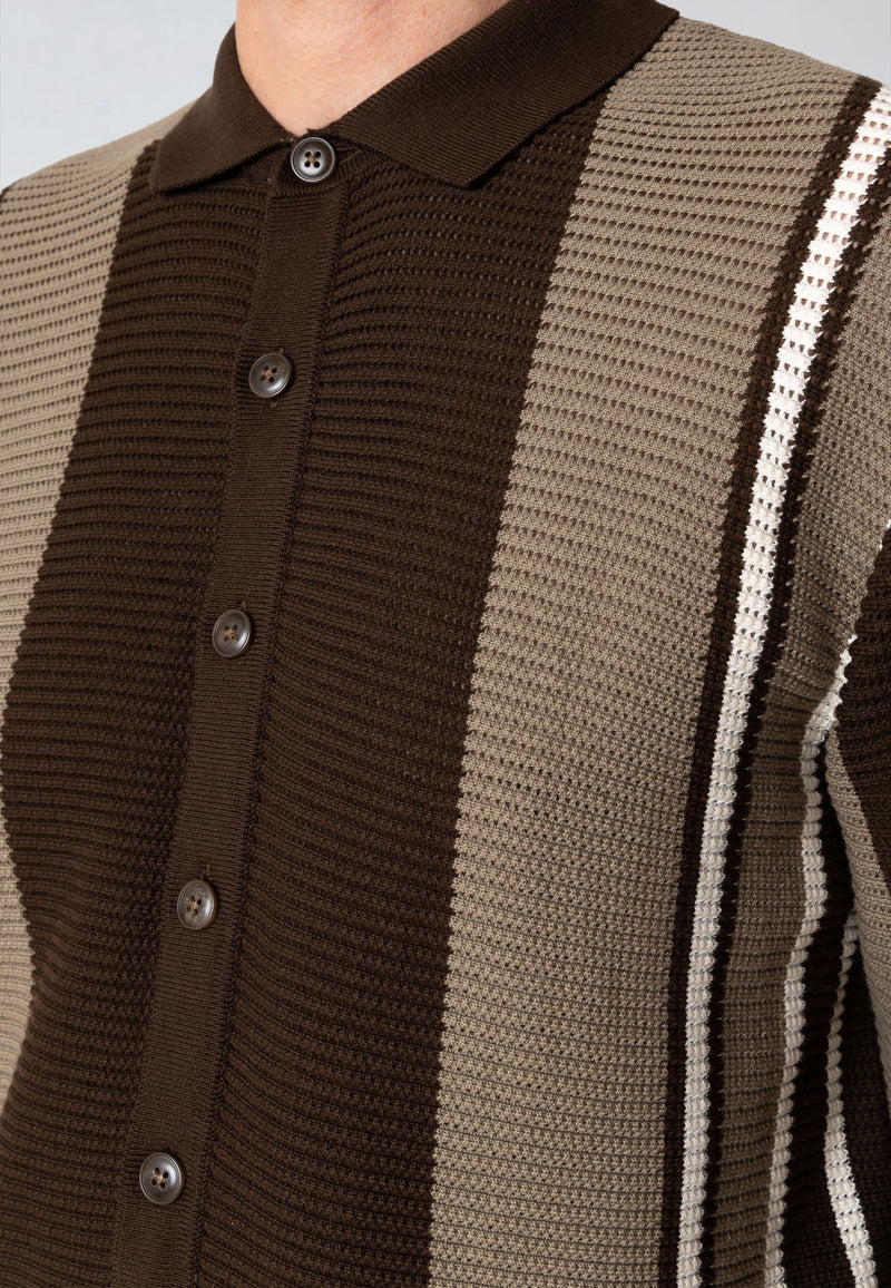 Clean Cut Copenhagen BUCKLEY KNITTED CARDIGAN Strik Dark Brown