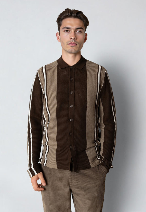 Clean Cut Copenhagen BUCKLEY KNITTED CARDIGAN Strik Dark Brown
