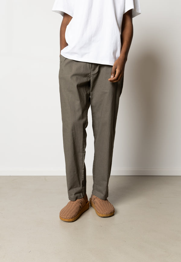Clean Cut Copenhagen Barcelona cotton/linen pants Bukser Støvet Grøn