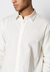 Clean Cut Copenhagen Bomuld/Hør skjorte Skjorte L/S Ecru