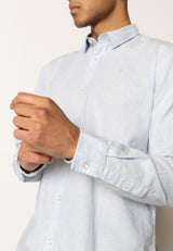 Clean Cut Copenhagen Bomuld/Hør skjorte Skjorte L/S Himmelblå