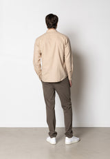Clean Cut Copenhagen Bomuld/Hør skjorte Skjorte L/S Khaki