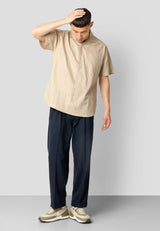 Clean Cut Copenhagen Bowling cotton/linen S/S shirt Skjorte S/S Khaki