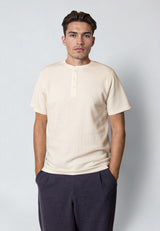 Clean Cut Copenhagen CAL S/S GRANDAD T-SHIRT T-shirts S/S Ecru