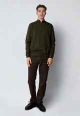 Clean Cut Copenhagen CLAUDE 1/2 ZIP KNITTED JUMPER Strik Rosin melange
