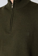 Clean Cut Copenhagen CLAUDE 1/2 ZIP KNITTED JUMPER Strik Rosin melange