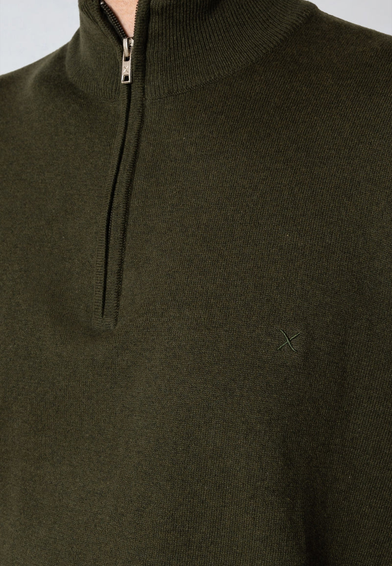 Clean Cut Copenhagen CLAUDE 1/2 ZIP KNITTED JUMPER Strik Rosin melange