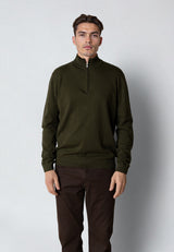 Clean Cut Copenhagen CLAUDE 1/2 ZIP KNITTED JUMPER Strik Rosin melange