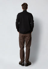 Clean Cut Copenhagen CLAUDE 1/2 ZIP KNITTED JUMPER Strik Sort