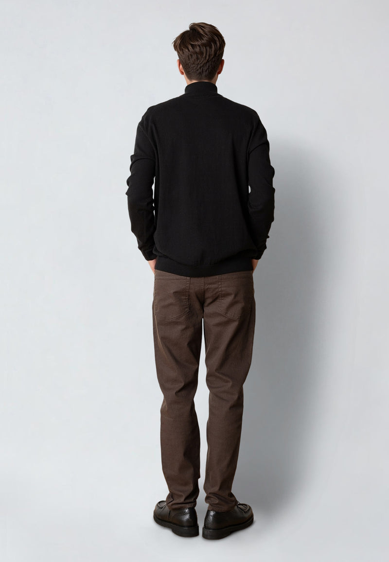 Clean Cut Copenhagen CLAUDE 1/2 ZIP KNITTED JUMPER Strik Sort