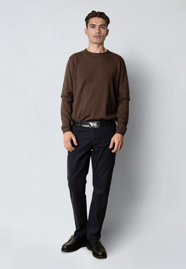 Clean Cut Copenhagen CLAUDE KNITTED JUMPER Strik Brun Melange