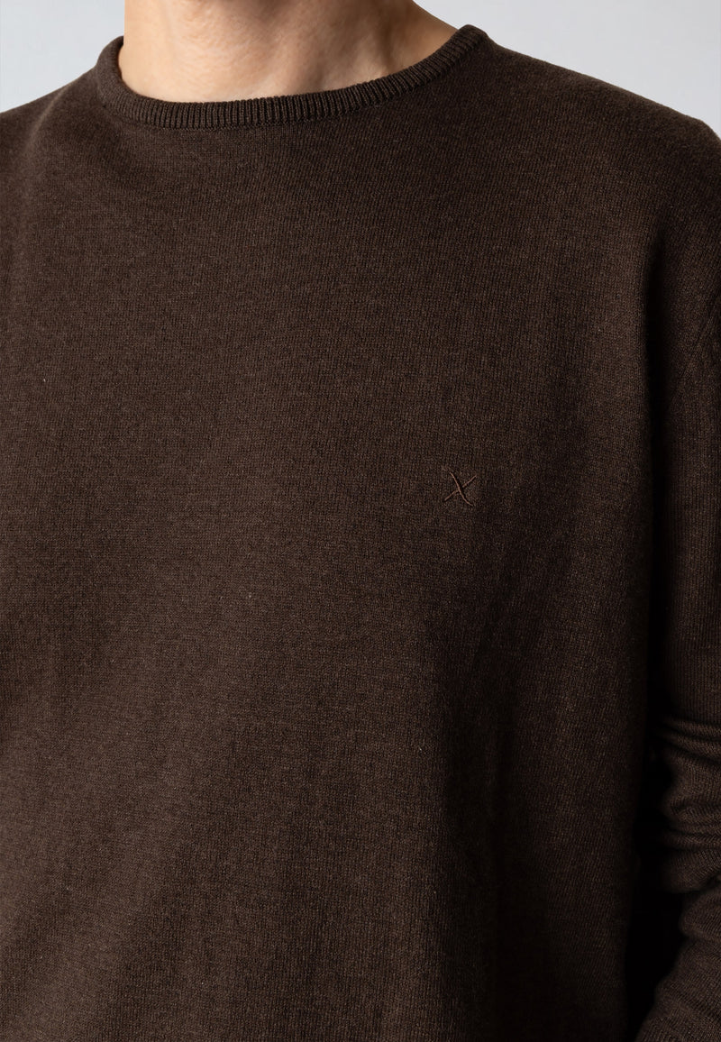 Clean Cut Copenhagen CLAUDE KNITTED JUMPER Strik Brun Melange