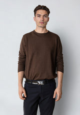 Clean Cut Copenhagen CLAUDE KNITTED JUMPER Strik Brun Melange