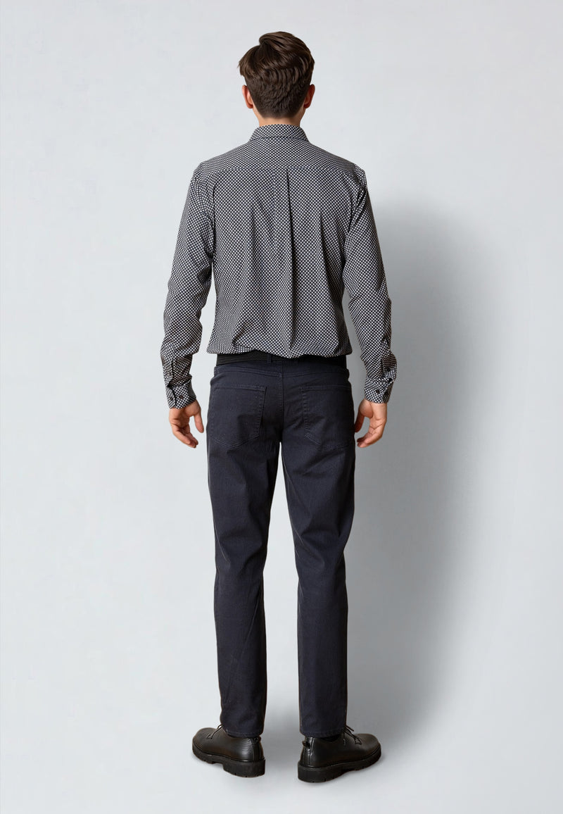 Clean Cut Copenhagen CLEAN FORMAL AOP STRETCH SHIRT Skjorte L/S Dark Brown