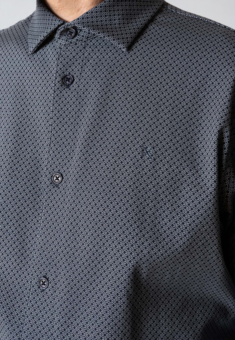 Clean Cut Copenhagen CLEAN FORMAL AOP STRETCH SHIRT Skjorte L/S Mørk Navy
