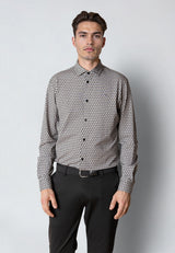 Clean Cut Copenhagen CLEAN FORMAL AOP STRETCH SHIRT Skjorte L/S Sort