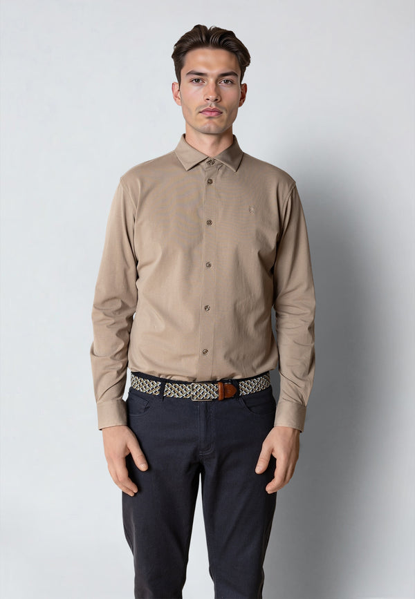 Clean Cut Copenhagen CLEAN FORMAL STRETCH SHIRT Skjorte L/S Brindle beige