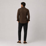 Clean Cut Copenhagen CLEAN FORMAL AOP STRETCH SHIRT Skjorte L/S Dark brown/Ecru