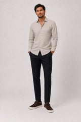 Clean Cut Copenhagen CLEAN FORMAL AOP STRETCH SHIRT Skjorte L/S Ecru/Brindle Beige