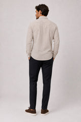 Clean Cut Copenhagen CLEAN FORMAL AOP STRETCH SHIRT Skjorte L/S Ecru/Brindle Beige