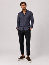 Clean Cut Copenhagen CLEAN FORMAL AOP STRETCH SHIRT Skjorte L/S Navy/Huckleberry