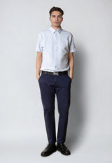 Clean Cut Copenhagen CLEAN FORMAL JERSEY S/S SHIRT Skjorte S/S Lyseblå
