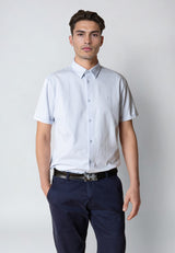 Clean Cut Copenhagen CLEAN FORMAL JERSEY S/S SHIRT Skjorte S/S Lyseblå