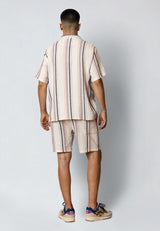Fat Moose COSTA SHORTS Shorts Ecru/violet ice striped