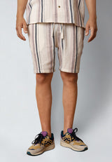 Fat Moose COSTA SHORTS Shorts Ecru/violet ice striped