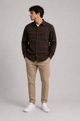 Fat Moose Cabin checked shirt Skjorte L/S Brun