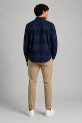 Fat Moose Cabin checked shirt Skjorte L/S Navy