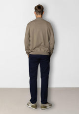 Clean Cut Copenhagen CLAUDE 1/2 ZIP KNITTED JUMPER Strik Dark beige melange