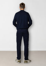 Clean Cut Copenhagen CLAUDE 1/2 ZIP KNITTED JUMPER Strik Navy Melange