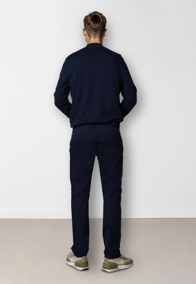 Clean Cut Copenhagen CLAUDE 1/2 ZIP KNITTED JUMPER Strik Navy Melange