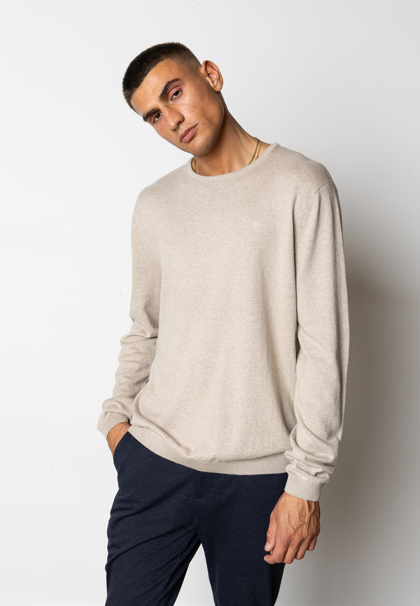 Clean Cut Copenhagen CLAUDE KNITTED JUMPER Strik Ecru Melange