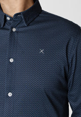 Clean Cut Copenhagen Clean formal AOP shirt Skjorte L/S Navy