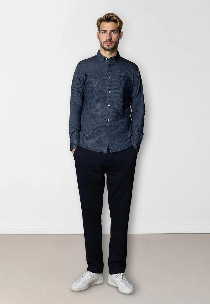 Clean Cut Copenhagen Clean formal AOP shirt Skjorte L/S Navy