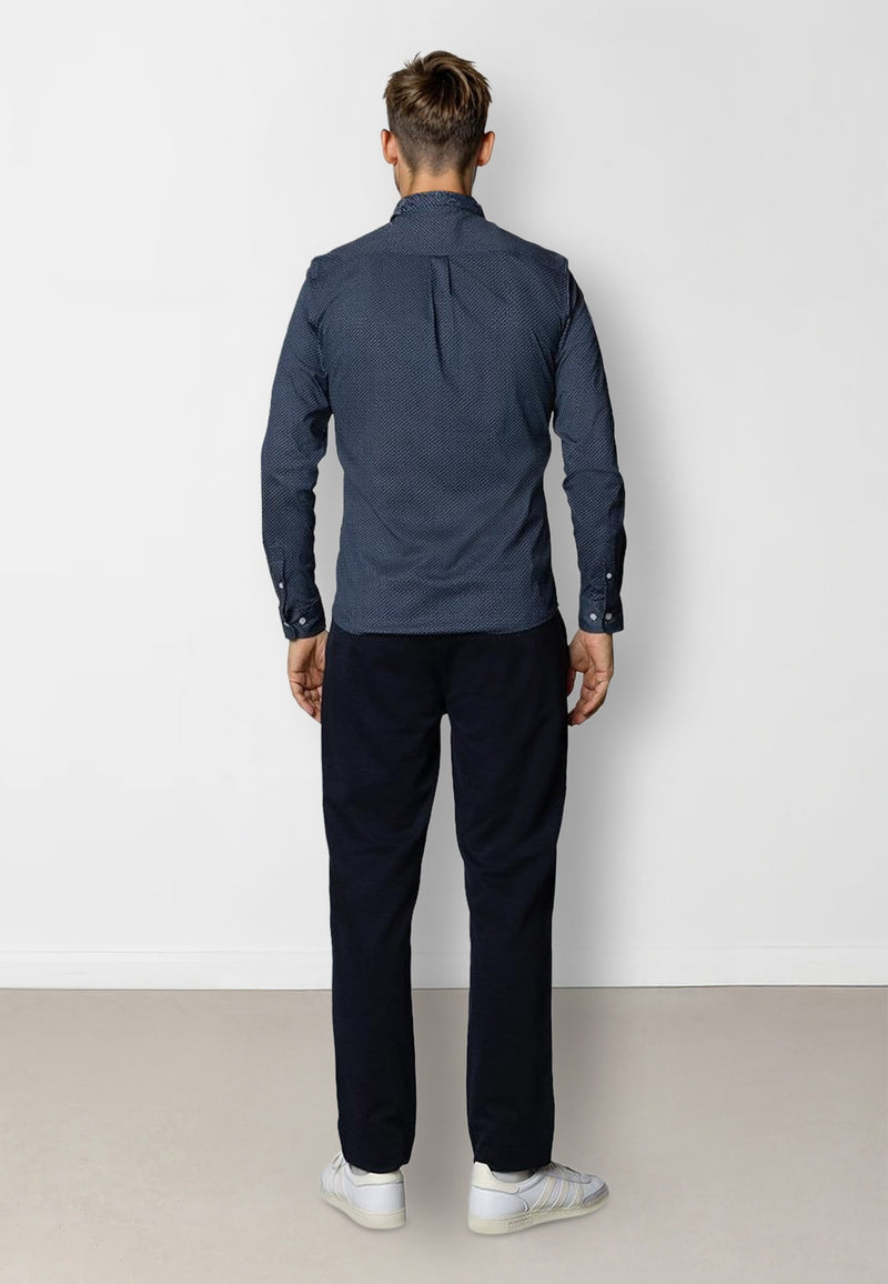 Clean Cut Copenhagen Clean formal AOP shirt Skjorte L/S Navy