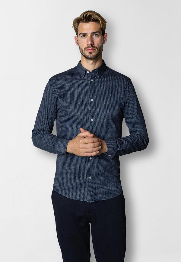 Clean Cut Copenhagen Clean formal AOP shirt Skjorte L/S Navy