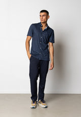 Clean Cut Copenhagen Clean formal AOP shirt Skjorte S/S Navy