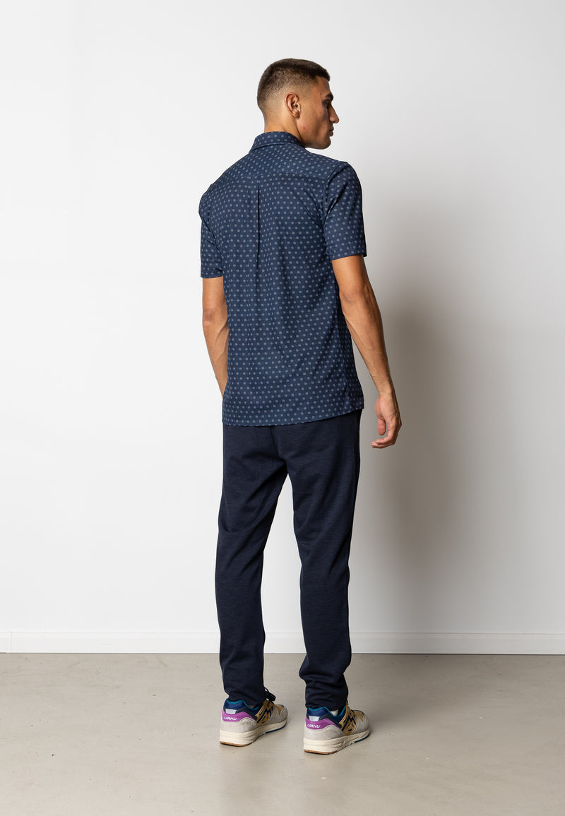 Clean Cut Copenhagen Clean formal AOP shirt Skjorte S/S Navy