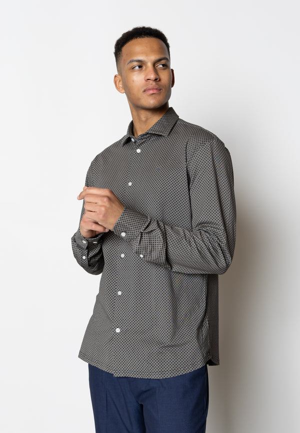 Clean Cut Copenhagen Clean formal AOP stretch shirt Skjorte L/S Col 8